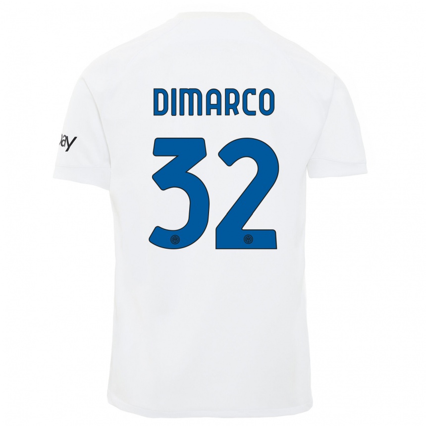 Niño Fútbol Camiseta Federico Dimarco #32 Blanco 2ª Equipación 2023/24 México