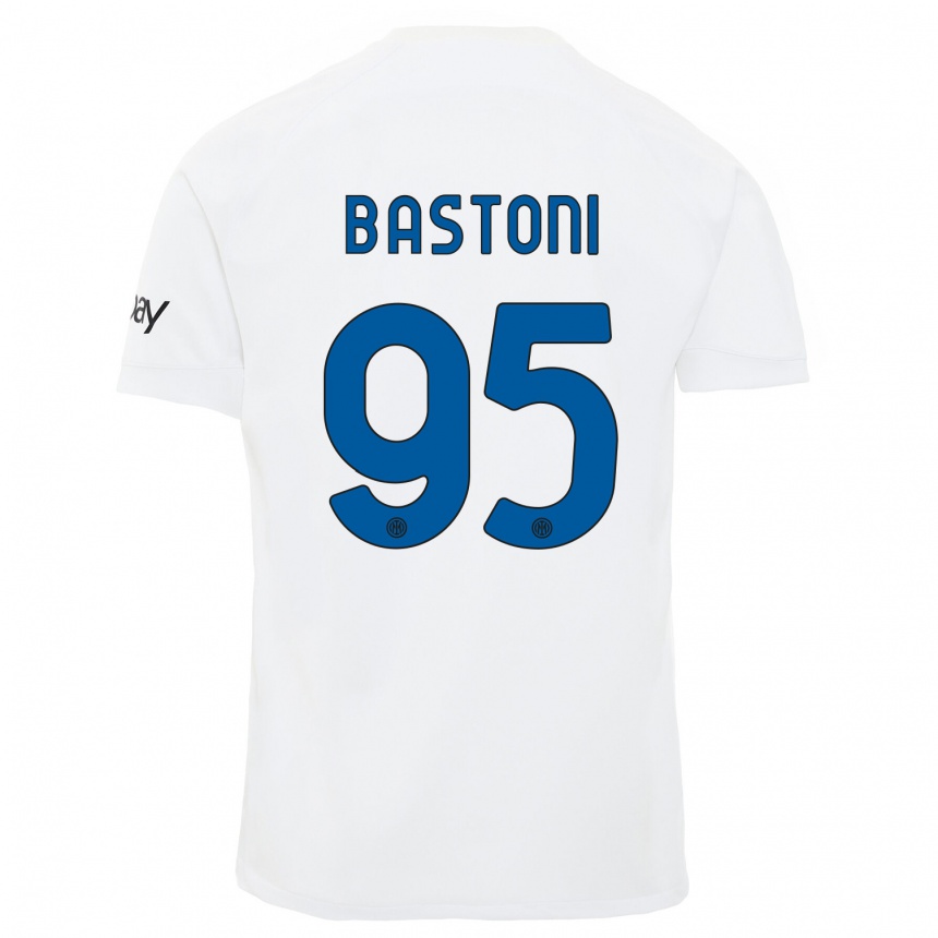 Niño Fútbol Camiseta Alessandro Bastoni #95 Blanco 2ª Equipación 2023/24 México