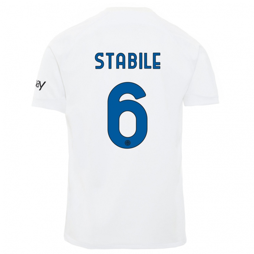 Niño Fútbol Camiseta Giacomo Stabile #6 Blanco 2ª Equipación 2023/24 México