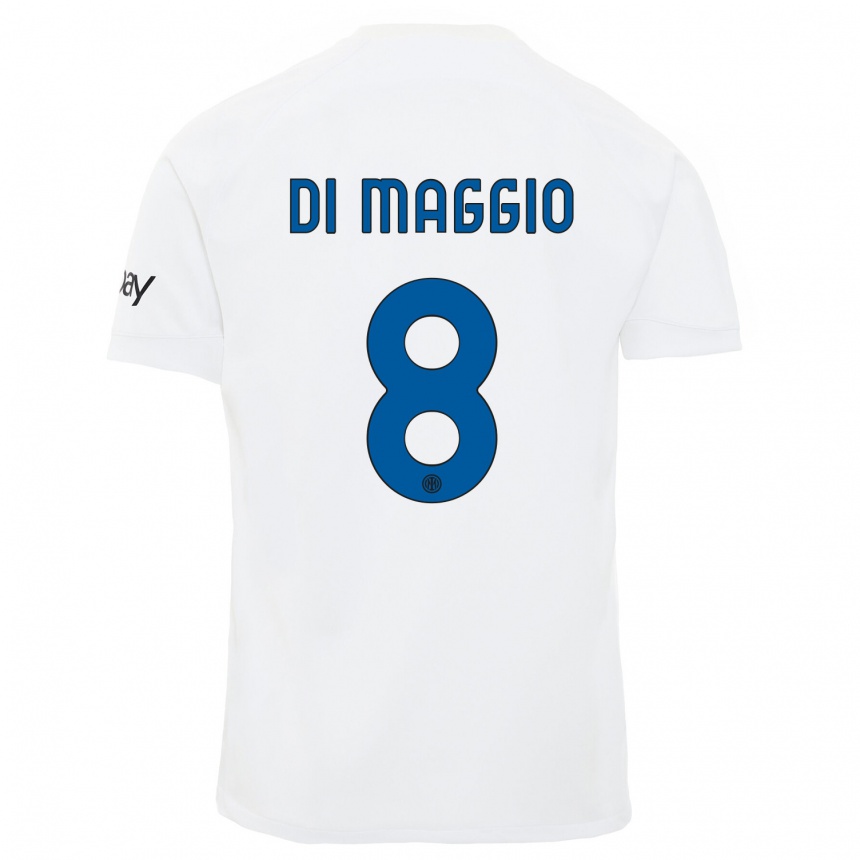 Niño Fútbol Camiseta Luca Di Maggio #8 Blanco 2ª Equipación 2023/24 México