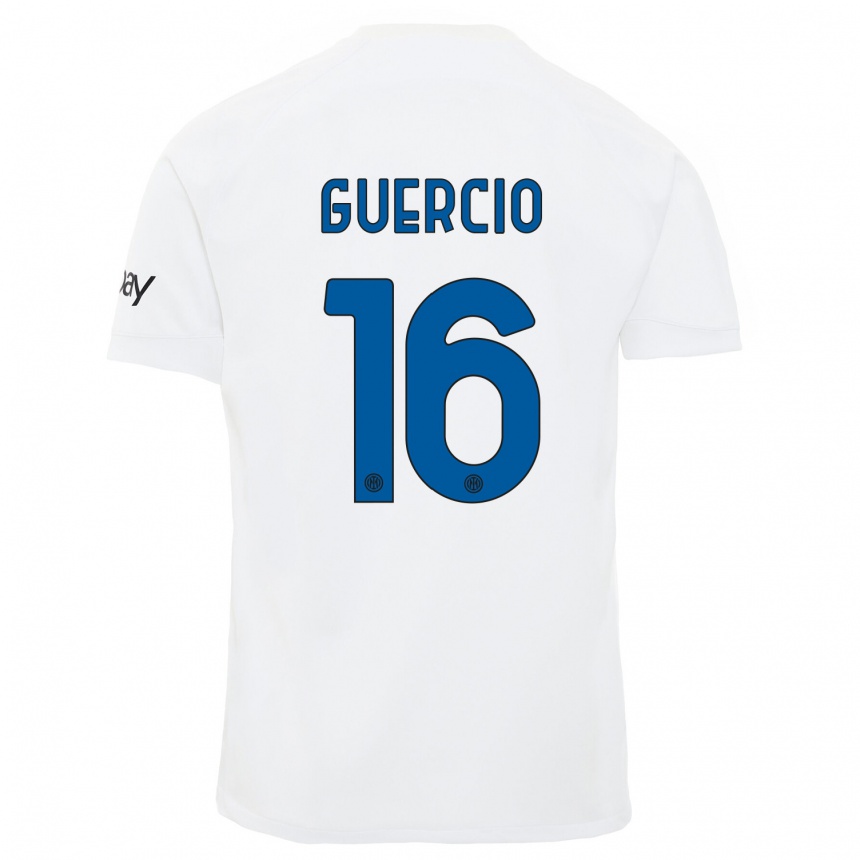 Niño Fútbol Camiseta Tommaso Guercio #16 Blanco 2ª Equipación 2023/24 México