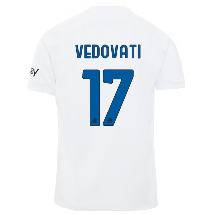 Niño Fútbol Camiseta Gabriele Vedovati #17 Blanco 2ª Equipación 2023/24 México