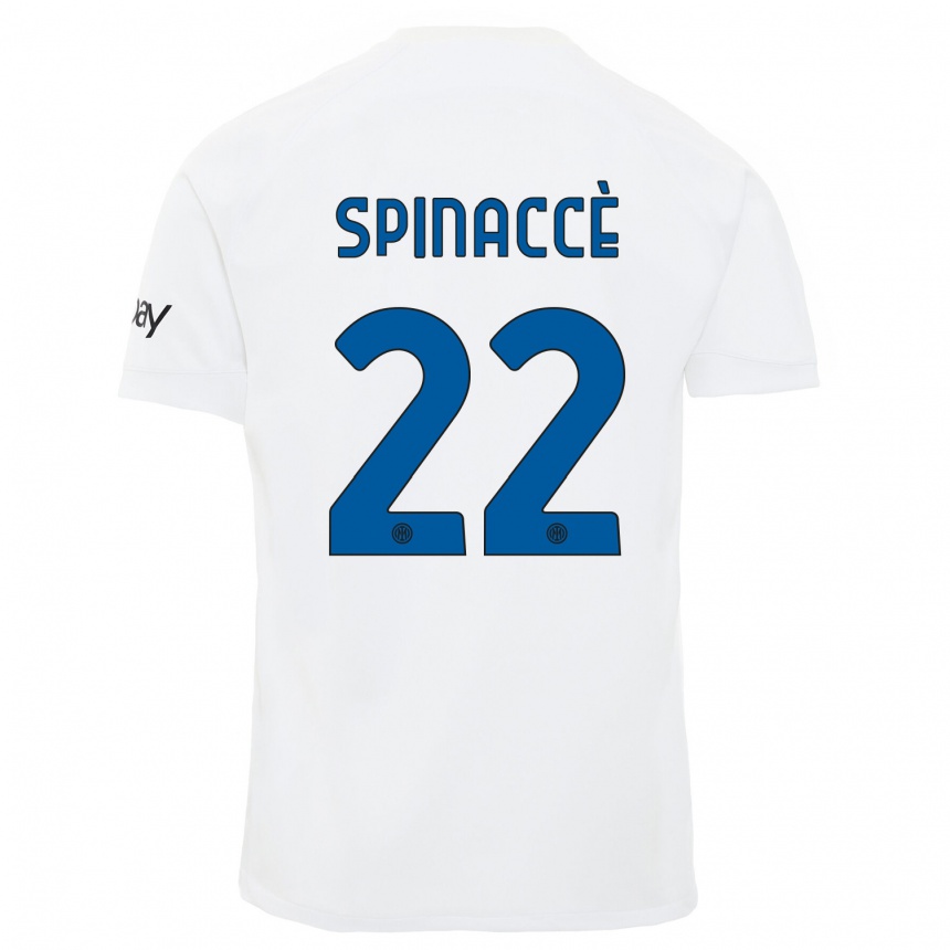 Niño Fútbol Camiseta Matteo Spinaccè #22 Blanco 2ª Equipación 2023/24 México