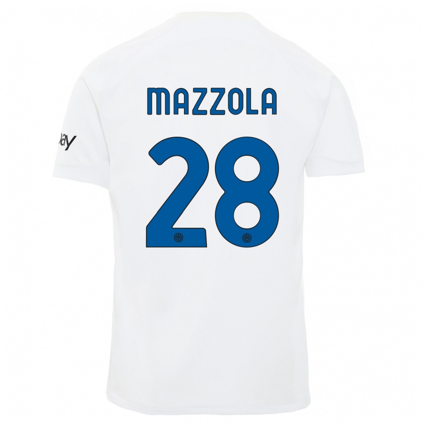 Niño Fútbol Camiseta Giuseppe Mazzola #28 Blanco 2ª Equipación 2023/24 México