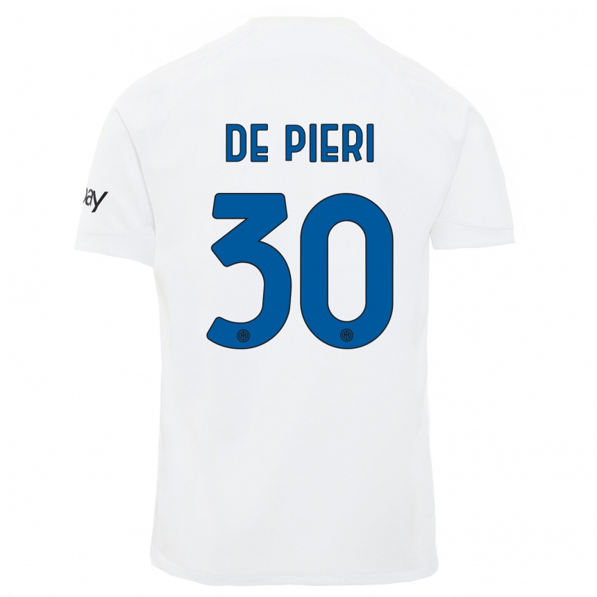 Niño Fútbol Camiseta Giacomo De Pieri #30 Blanco 2ª Equipación 2023/24 México