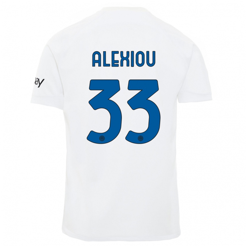 Niño Fútbol Camiseta Christos Alexiou #33 Blanco 2ª Equipación 2023/24 México