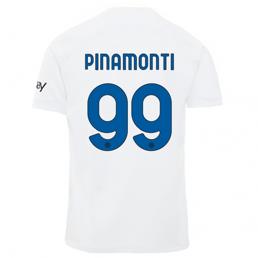 Niño Fútbol Camiseta Andrea Pinamonti #99 Blanco 2ª Equipación 2023/24 México