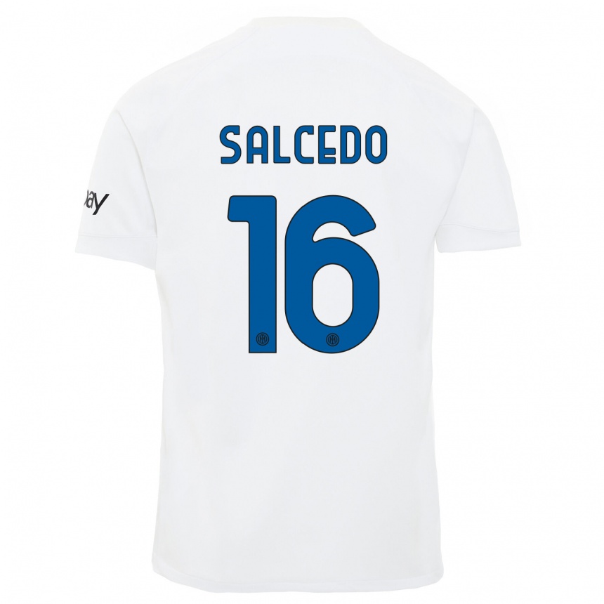 Niño Fútbol Camiseta Eddie Salcedo #16 Blanco 2ª Equipación 2023/24 México