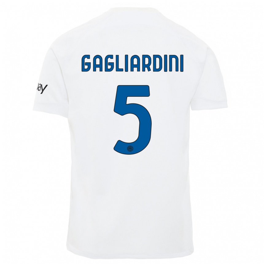 Niño Fútbol Camiseta Roberto Gagliardini #5 Blanco 2ª Equipación 2023/24 México