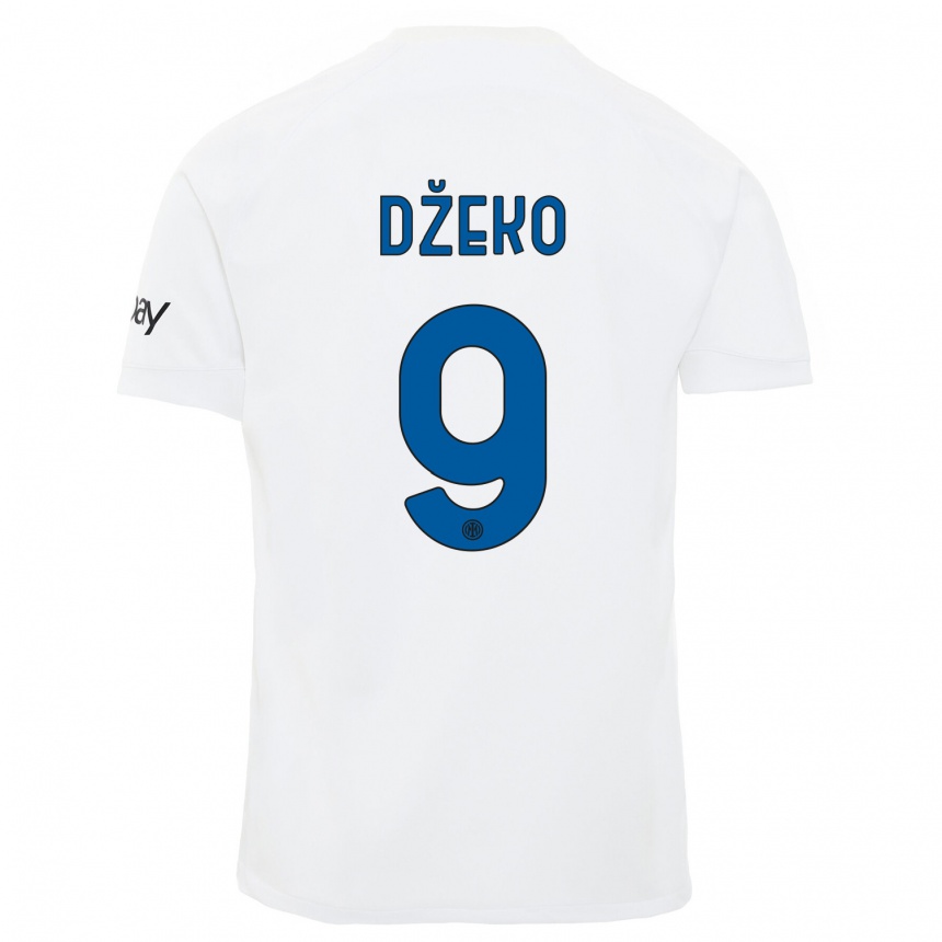 Niño Fútbol Camiseta Edin Dzeko #9 Blanco 2ª Equipación 2023/24 México