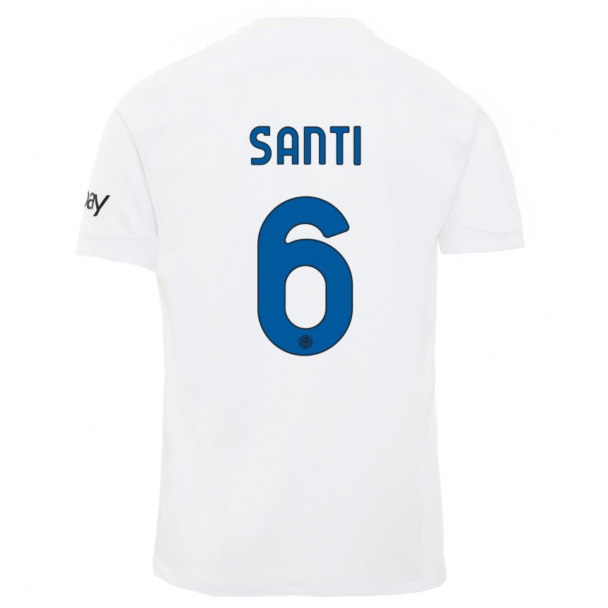 Niño Fútbol Camiseta Irene Santi #6 Blanco 2ª Equipación 2023/24 México