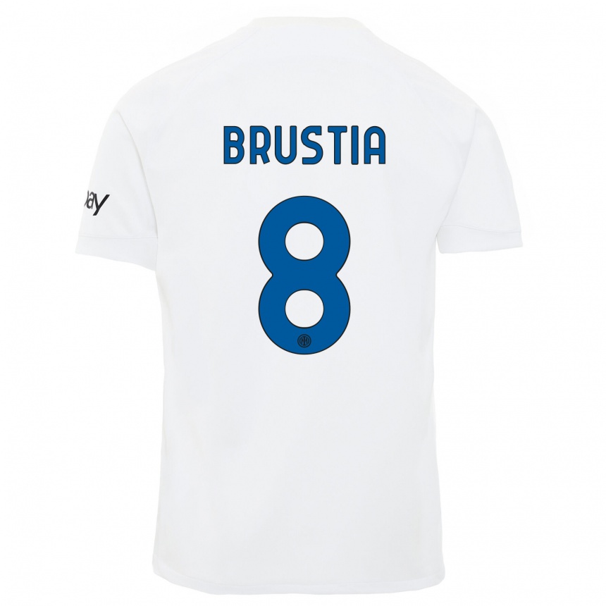 Niño Fútbol Camiseta Martina Brustia #8 Blanco 2ª Equipación 2023/24 México