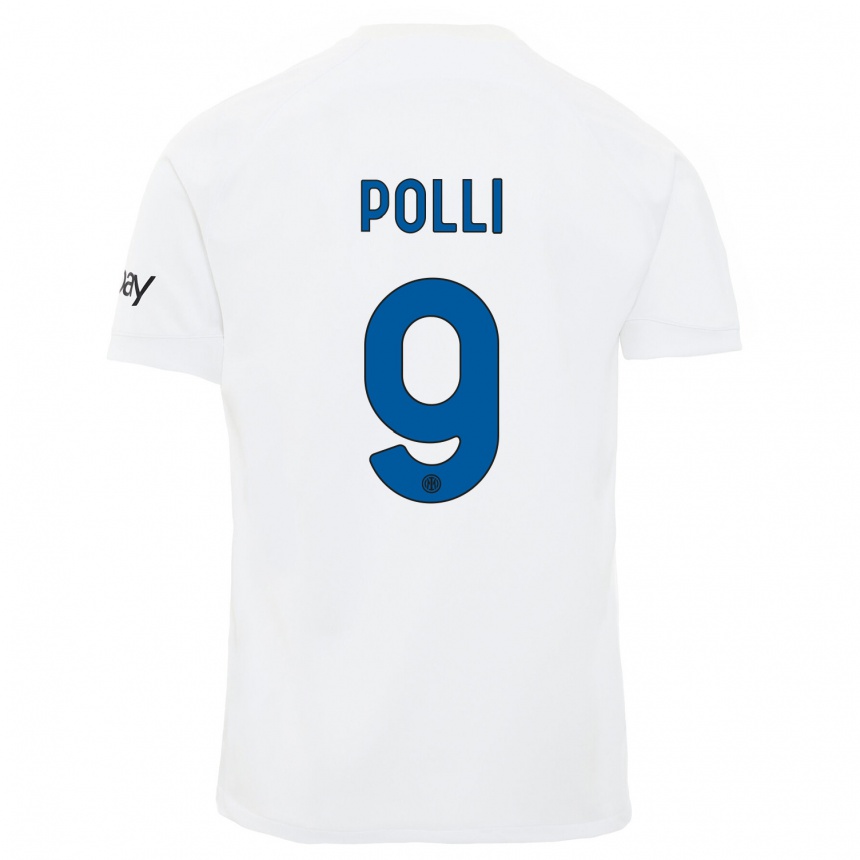 Niño Fútbol Camiseta Elisa Polli #9 Blanco 2ª Equipación 2023/24 México