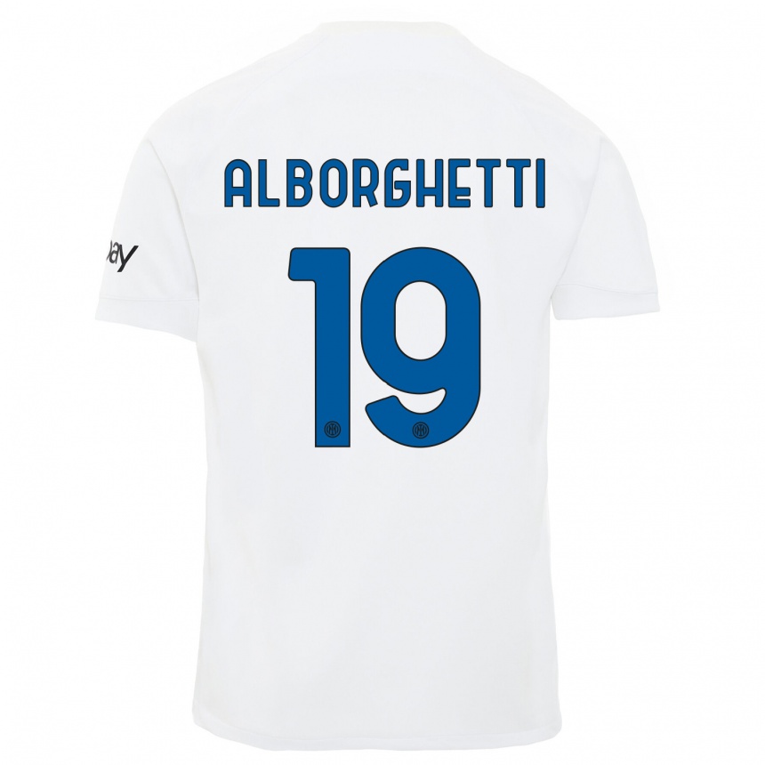 Niño Fútbol Camiseta Lisa Alborghetti #19 Blanco 2ª Equipación 2023/24 México