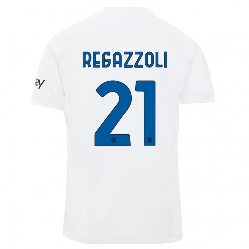 Niño Fútbol Camiseta Alice Regazzoli #21 Blanco 2ª Equipación 2023/24 México