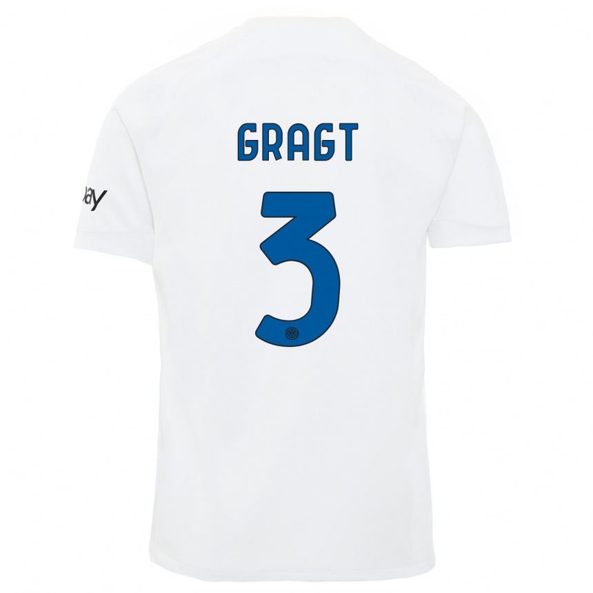 Niño Fútbol Camiseta Stefanie Van Der Gragt #3 Blanco 2ª Equipación 2023/24 México