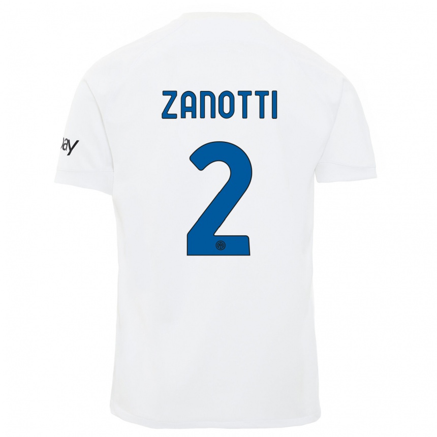 Niño Fútbol Camiseta Mattia Zanotti #2 Blanco 2ª Equipación 2023/24 México