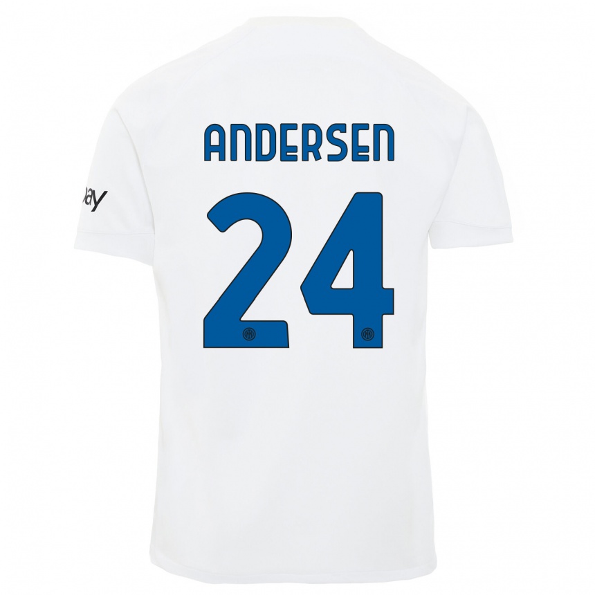 Niño Fútbol Camiseta Silas Andersen #24 Blanco 2ª Equipación 2023/24 México