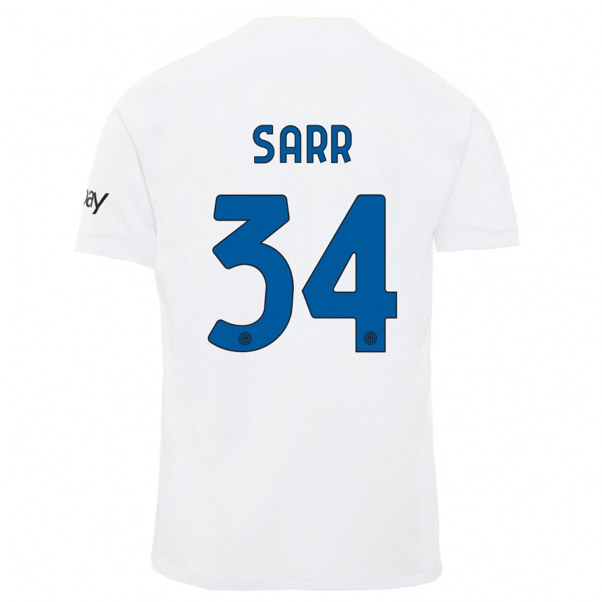 Niño Fútbol Camiseta Amadou Sarr #34 Blanco 2ª Equipación 2023/24 México