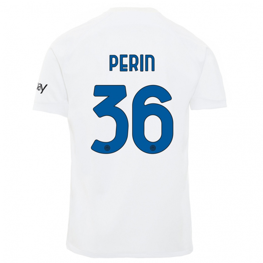 Niño Fútbol Camiseta Nicolo Perin #36 Blanco 2ª Equipación 2023/24 México