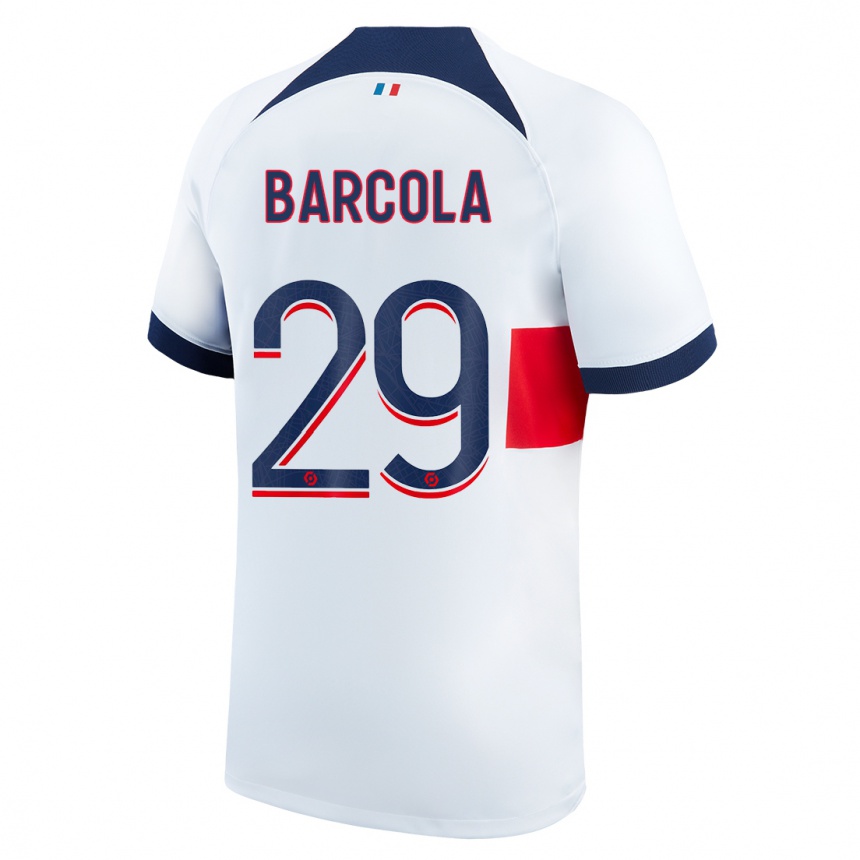 Niño Fútbol Camiseta Bradley Barcola #29 Blanco 2ª Equipación 2023/24 México