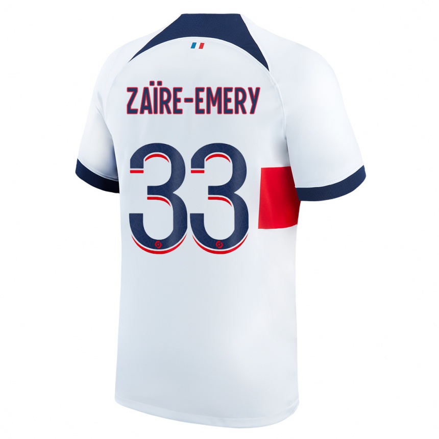 Niño Fútbol Camiseta Warren Zaire Emery #33 Blanco 2ª Equipación 2023/24 México