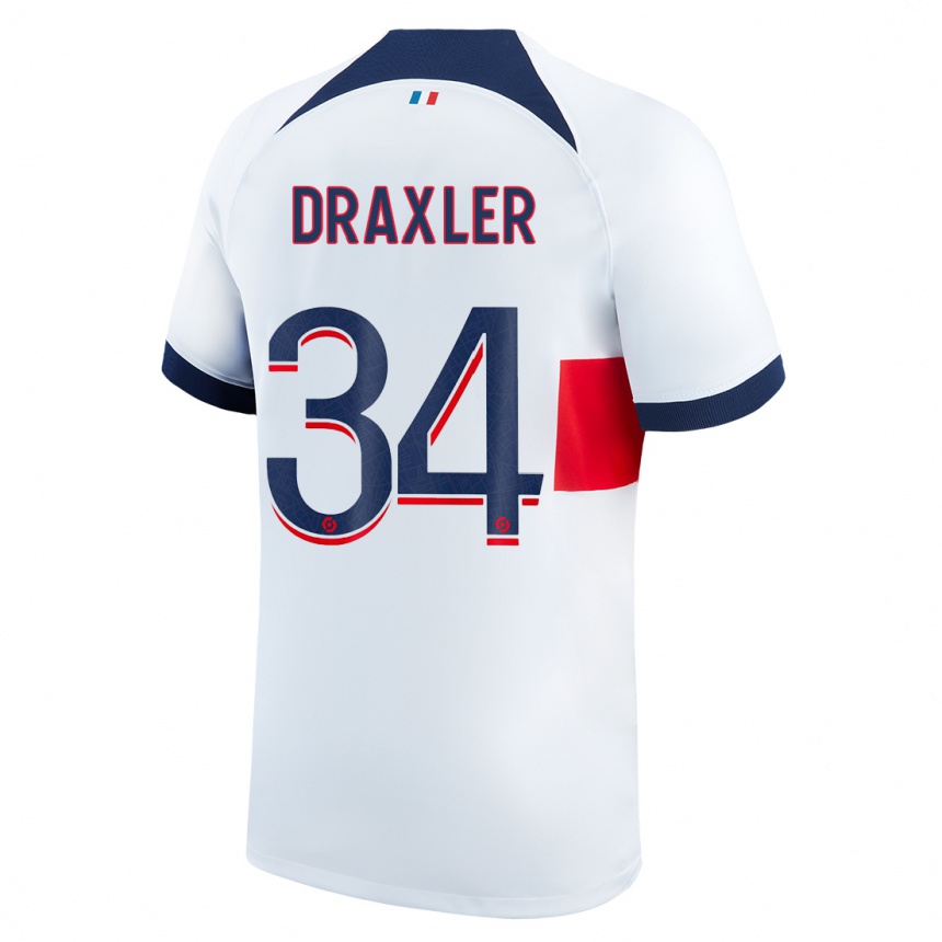 Niño Fútbol Camiseta Julian Draxler #34 Blanco 2ª Equipación 2023/24 México