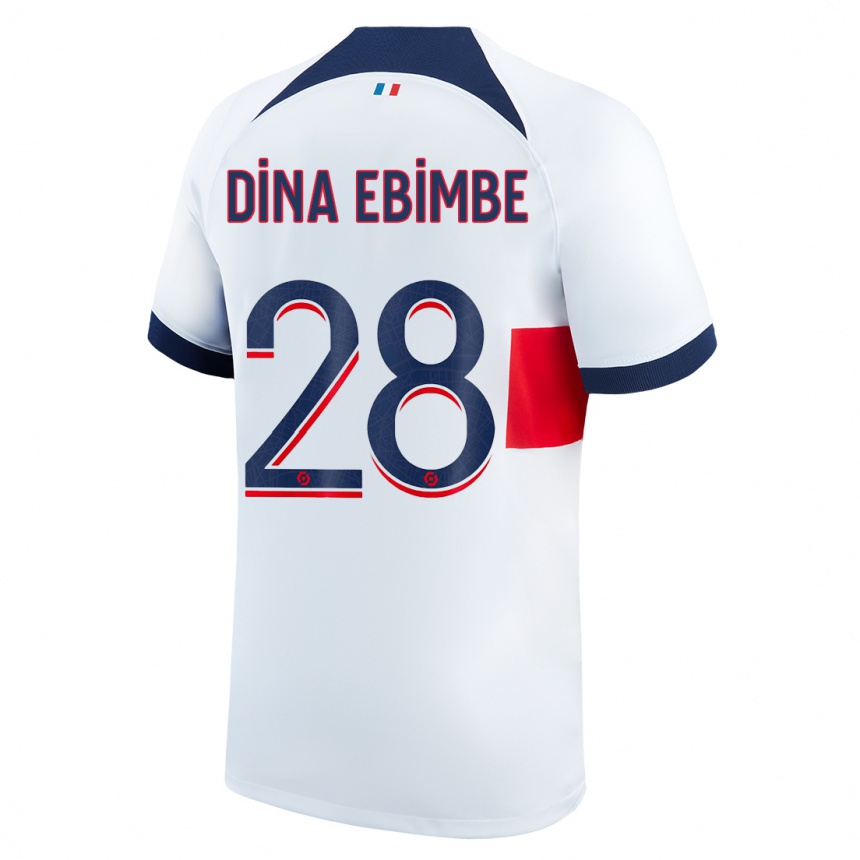 Niño Fútbol Camiseta Eric Junior Dina Ebimbe #28 Blanco 2ª Equipación 2023/24 México