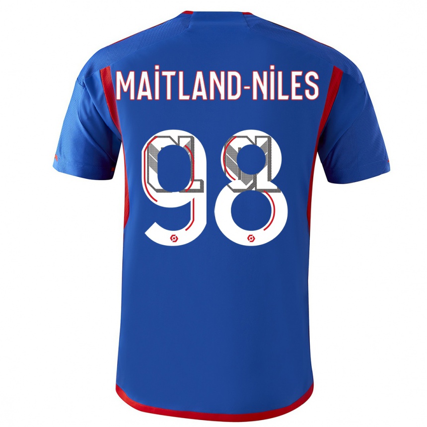 Niño Fútbol Camiseta Ainsley Maitland-Niles #98 Azul Rojo 2ª Equipación 2023/24 México