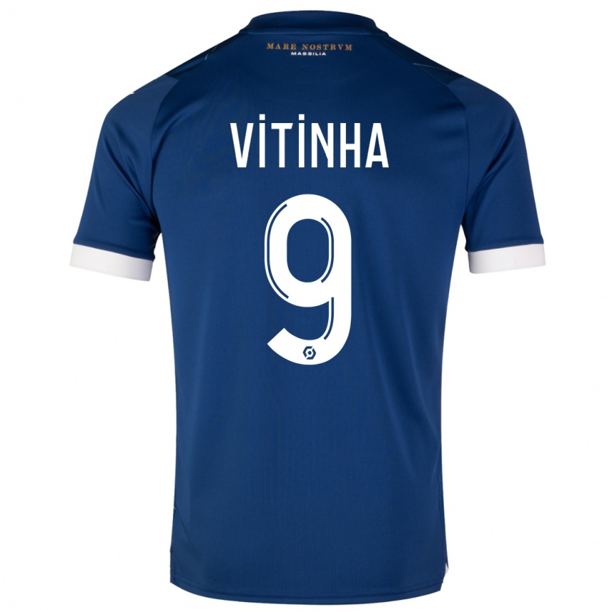 Niño Fútbol Camiseta Vitinha #9 Azul Oscuro 2ª Equipación 2023/24 México