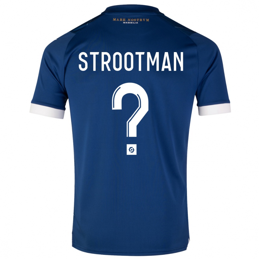 Niño Fútbol Camiseta Kevin Strootman #0 Azul Oscuro 2ª Equipación 2023/24 México