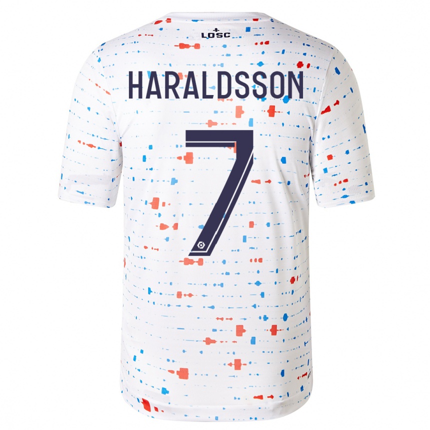 Niño Fútbol Camiseta Hákon Arnar Haraldsson #7 Blanco 2ª Equipación 2023/24 México