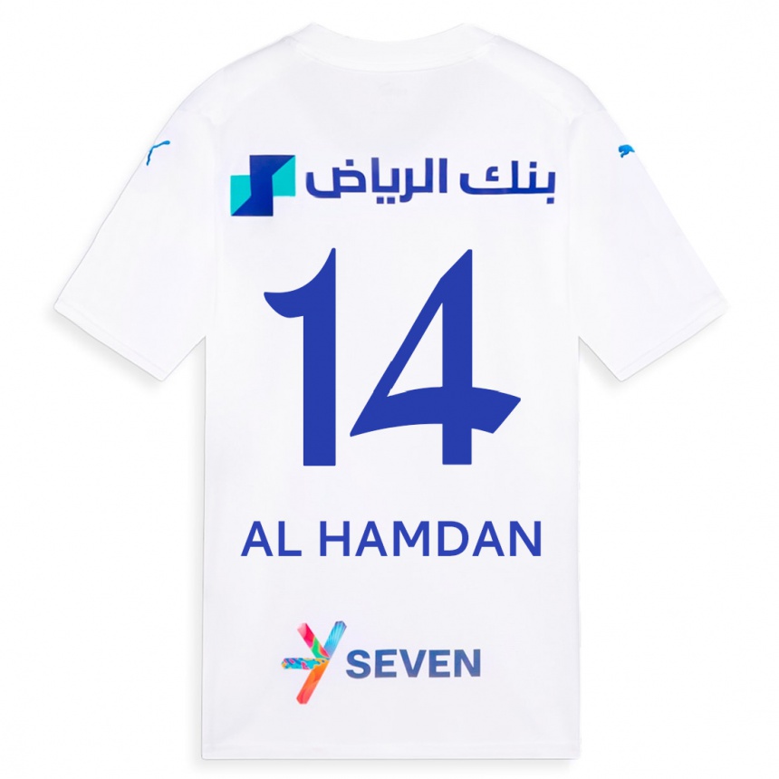 Niño Fútbol Camiseta Abdullah Al-Hamdan #14 Blanco 2ª Equipación 2023/24 México