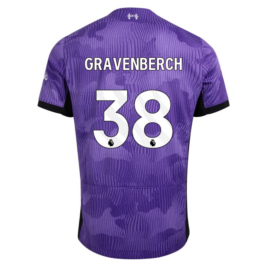 Niño Fútbol Camiseta Ryan Gravenberch #38 Púrpura Equipación Tercera 2023/24 México