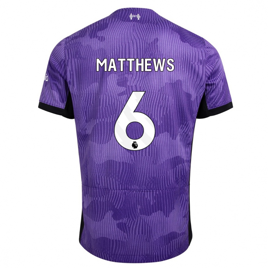 Niño Fútbol Camiseta Jasmine Matthews #6 Púrpura Equipación Tercera 2023/24 México