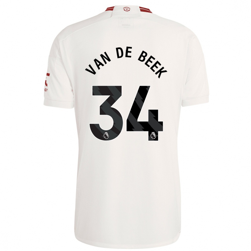 Niño Fútbol Camiseta Donny Van De Beek #34 Blanco Equipación Tercera 2023/24 México