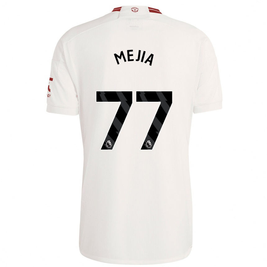 Niño Fútbol Camiseta Mateo Mejia #77 Blanco Equipación Tercera 2023/24 México