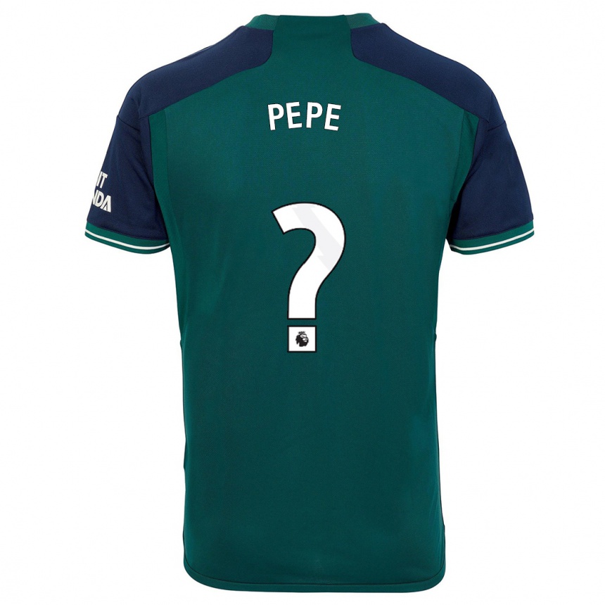 Niño Fútbol Camiseta Nicolas Pepe #0 Verde Equipación Tercera 2023/24 México