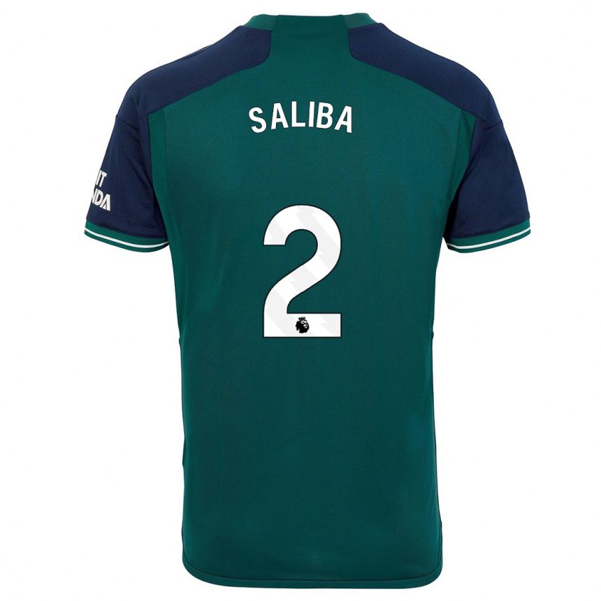 Niño Fútbol Camiseta William Saliba #2 Verde Equipación Tercera 2023/24 México