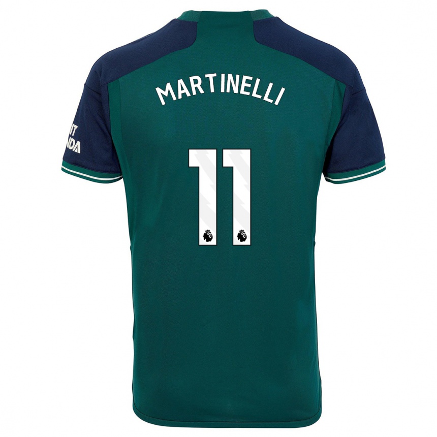 Niño Fútbol Camiseta Gabriel Martinelli #11 Verde Equipación Tercera 2023/24 México