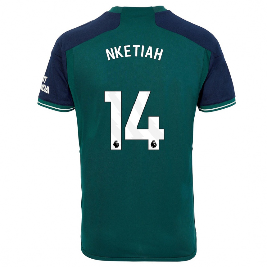 Niño Fútbol Camiseta Eddie Nketiah #14 Verde Equipación Tercera 2023/24 México