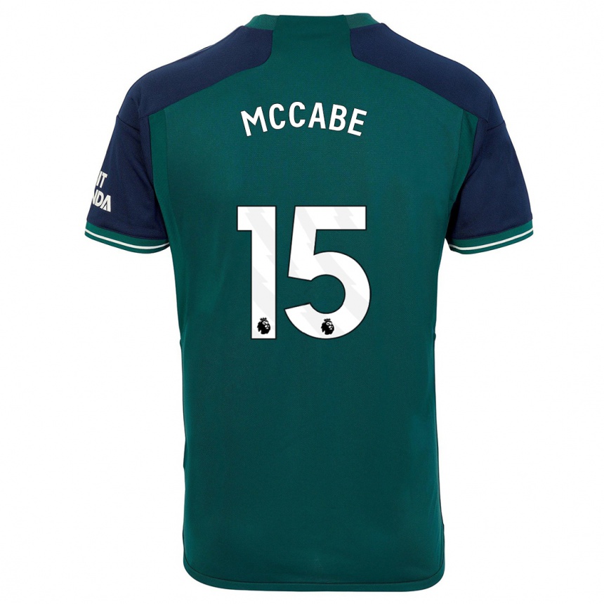 Niño Fútbol Camiseta Katie Mccabe #15 Verde Equipación Tercera 2023/24 México