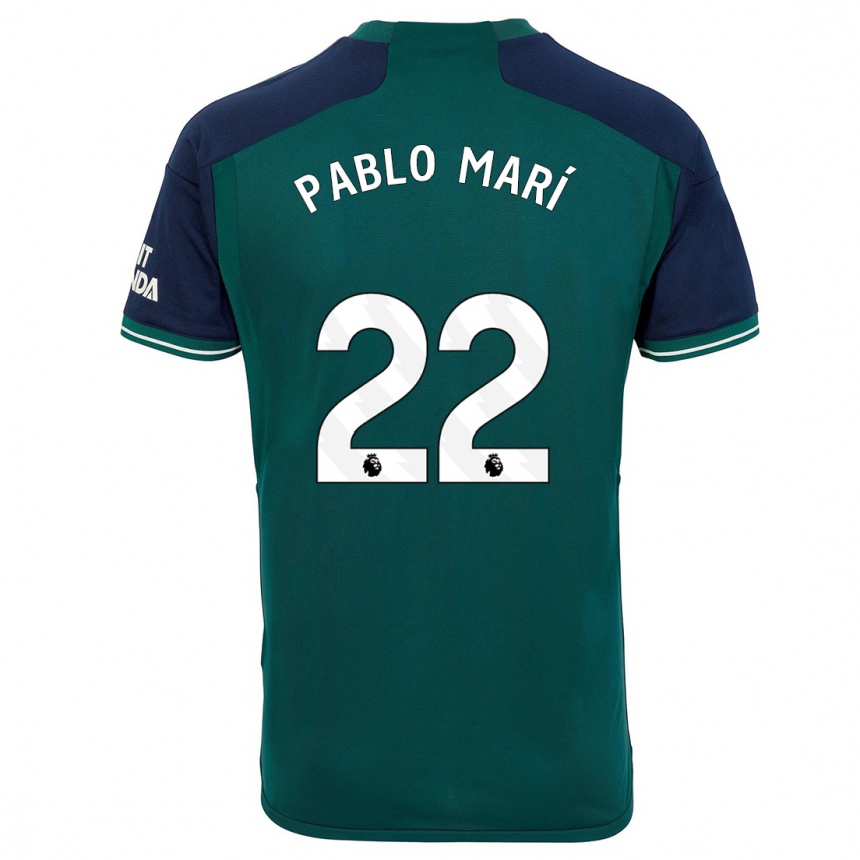 Niño Fútbol Camiseta Pablo Mari #22 Verde Equipación Tercera 2023/24 México