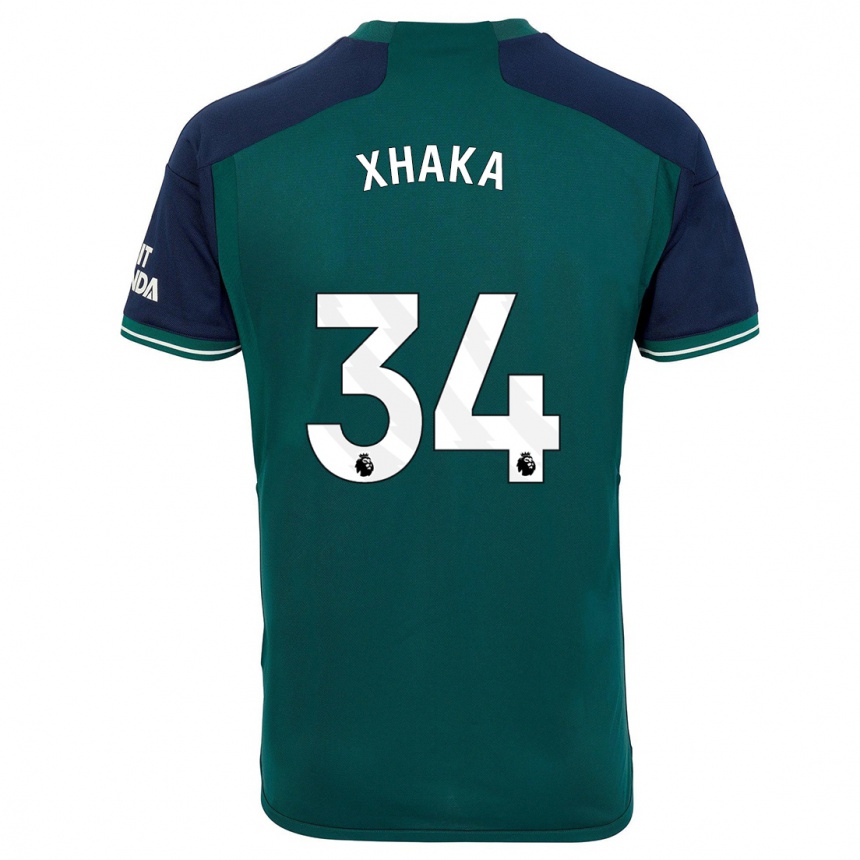 Niño Fútbol Camiseta Granit Xhaka #34 Verde Equipación Tercera 2023/24 México