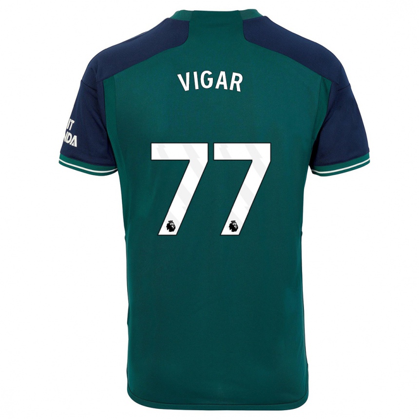 Niño Fútbol Camiseta Billy Vigar #77 Verde Equipación Tercera 2023/24 México