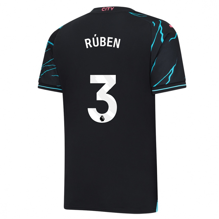 Niño Fútbol Camiseta Ruben Dias #3 Azul Oscuro Equipación Tercera 2023/24 México