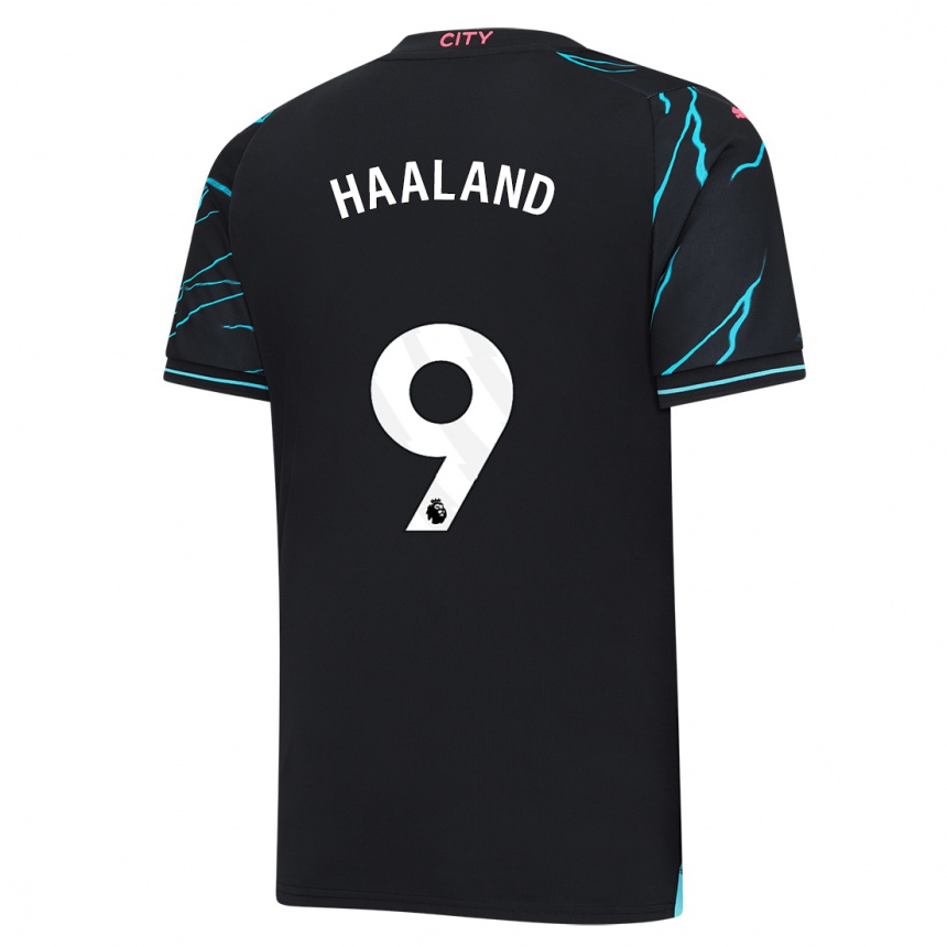 Niño Fútbol Camiseta Erling Haaland #9 Azul Oscuro Equipación Tercera 2023/24 México