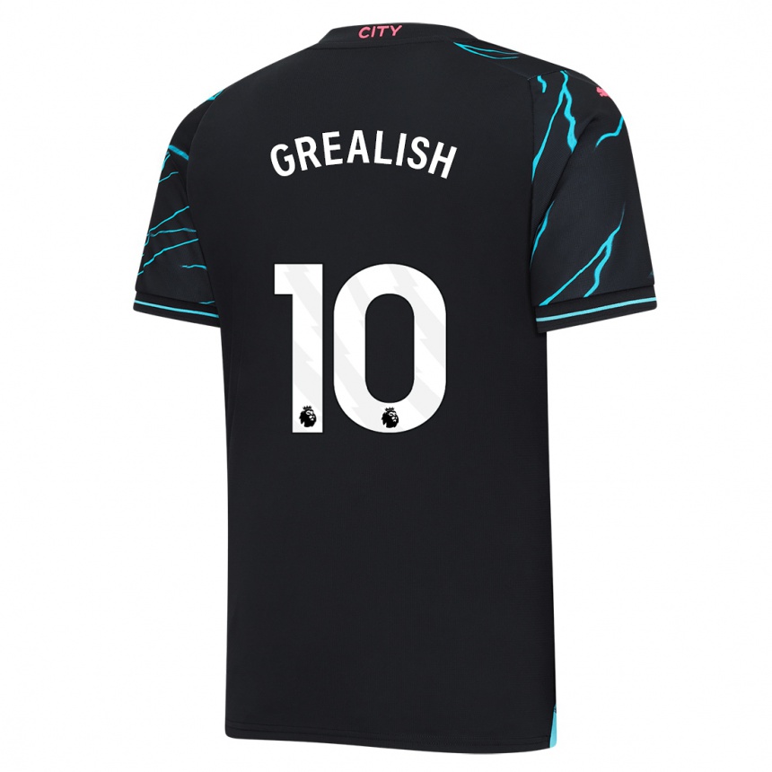 Niño Fútbol Camiseta Jack Grealish #10 Azul Oscuro Equipación Tercera 2023/24 México