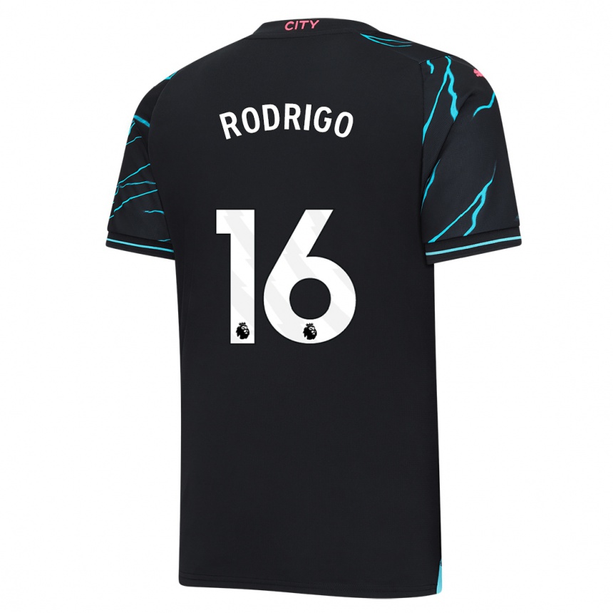 Niño Fútbol Camiseta Rodrigo Hernandez #16 Azul Oscuro Equipación Tercera 2023/24 México