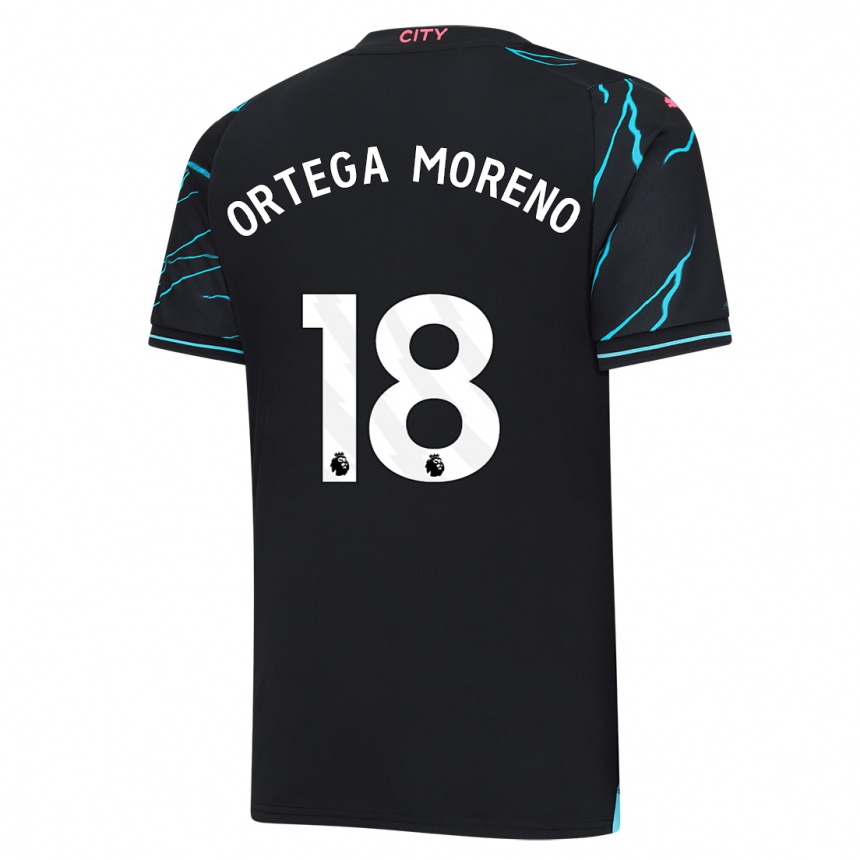 Niño Fútbol Camiseta Stefan Ortega Moreno #18 Azul Oscuro Equipación Tercera 2023/24 México